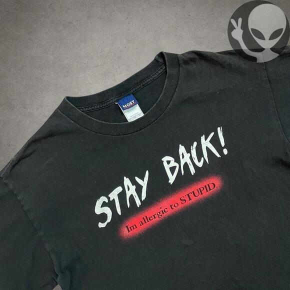 Black Graphic shirt large casual vintage dark humor tee - Picture 3 of 7